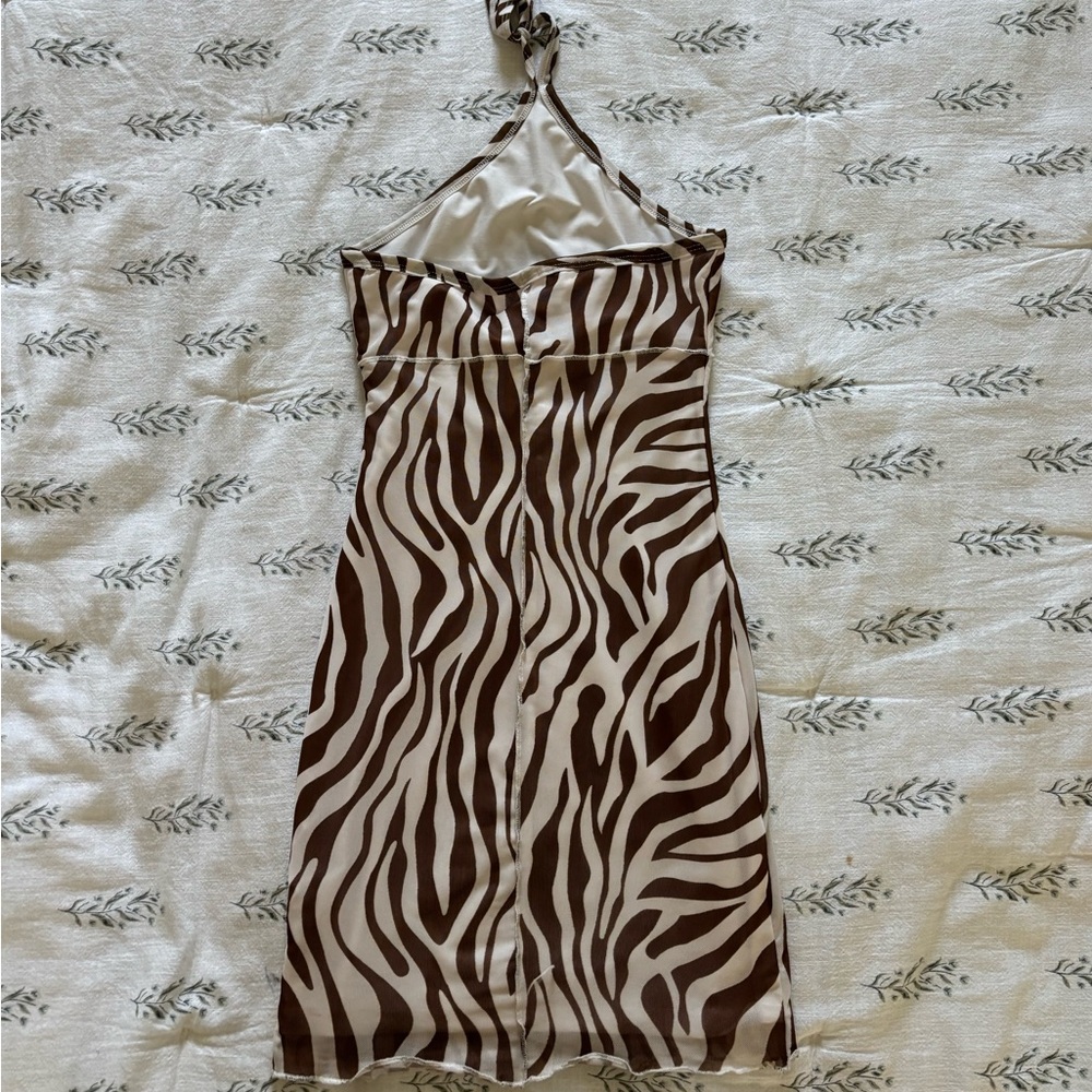 Princess Polly Brown and Cream Striped Dress